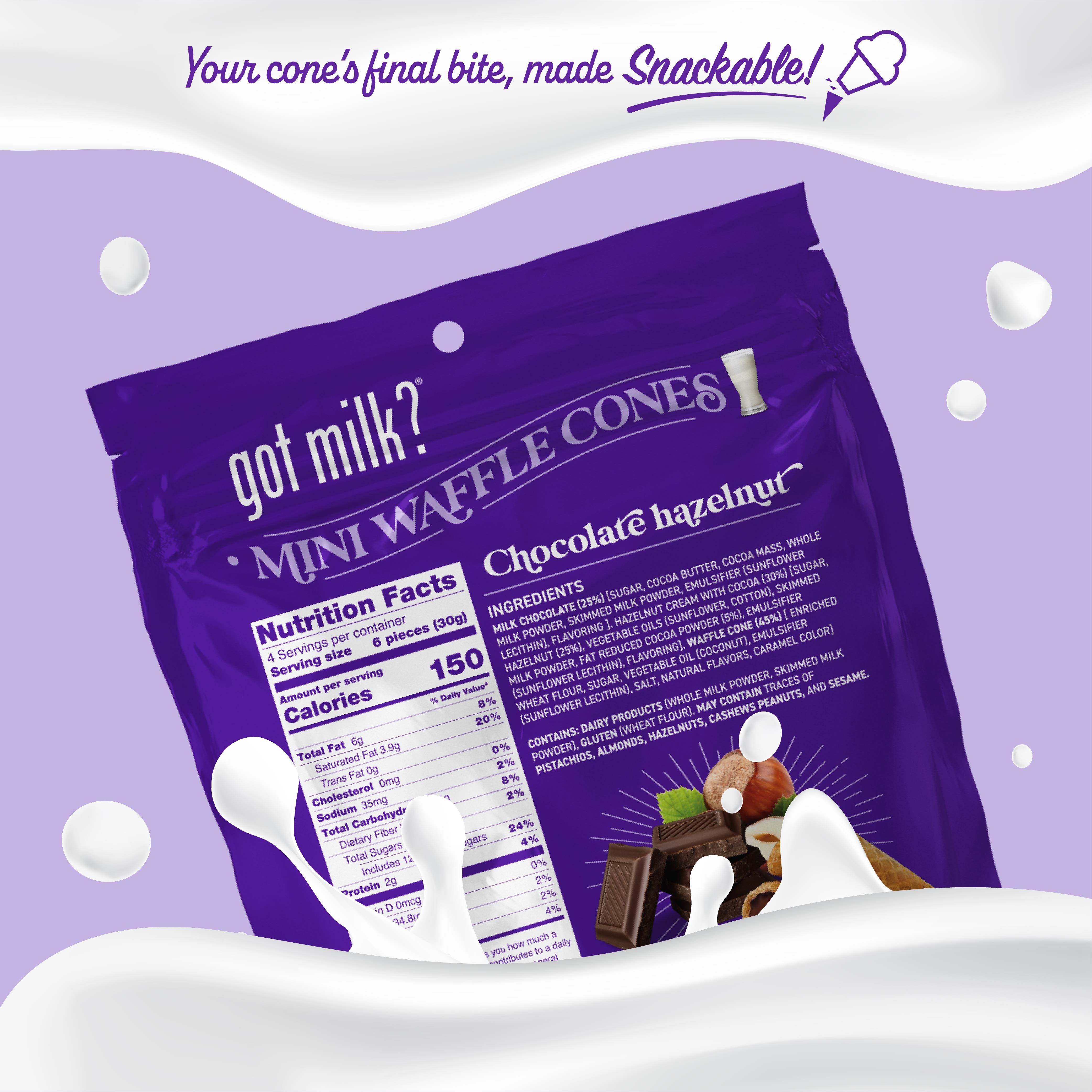 Chocolate Hazelnut Milkshake Mini Waffle Cones