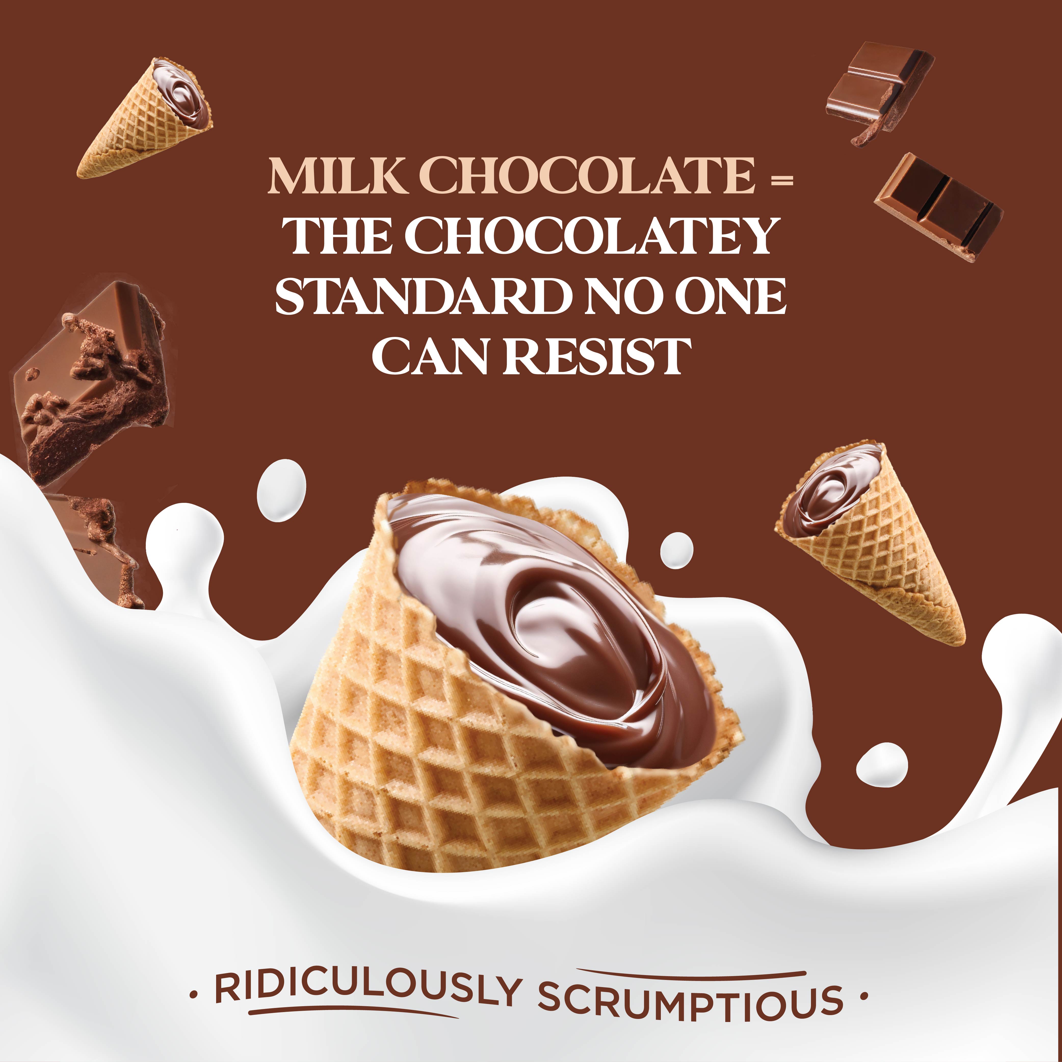 Milk Chocolate Mini Waffle Cones