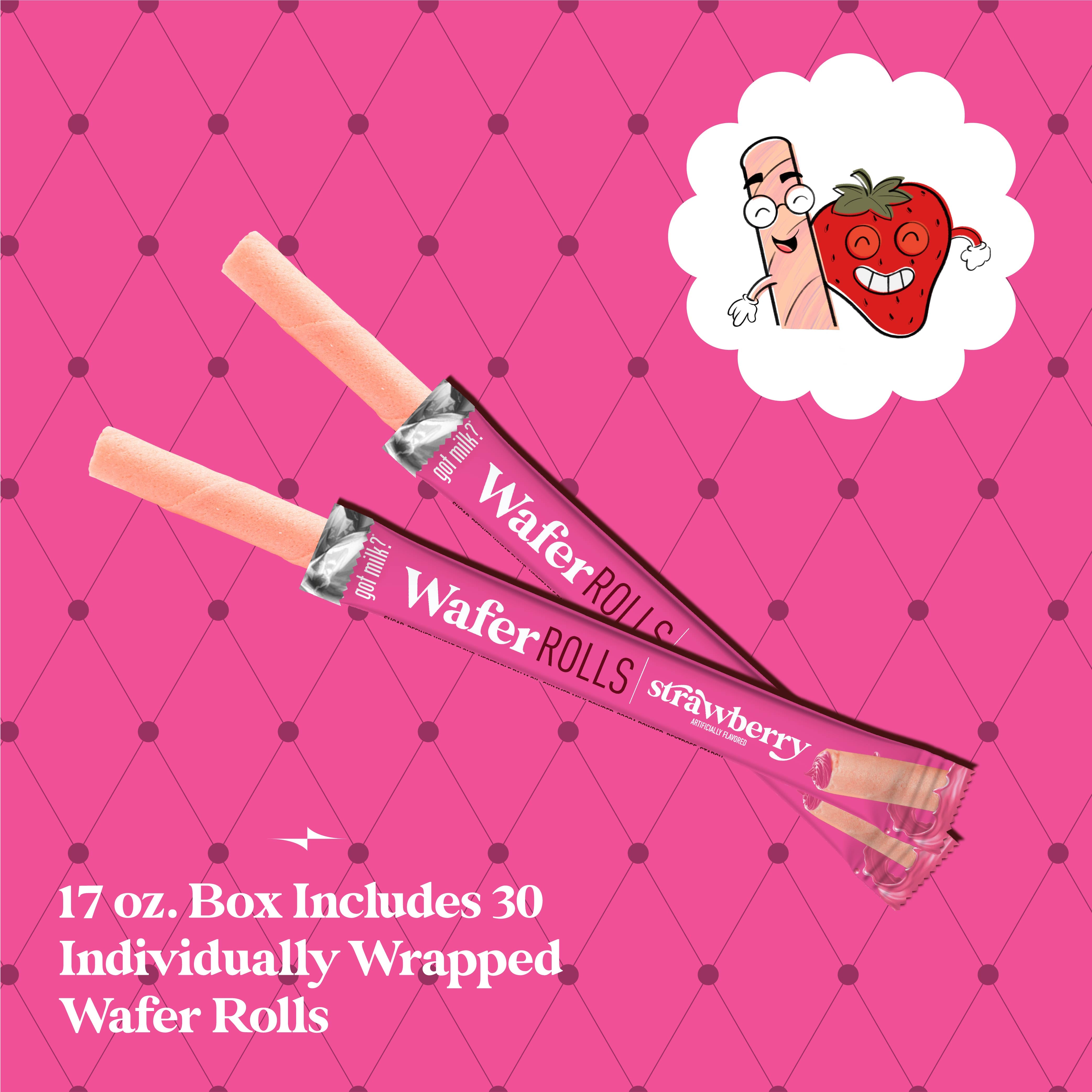 Strawberry Wafer Rolls